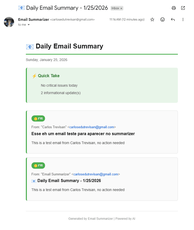 AI Email Summarizer preview