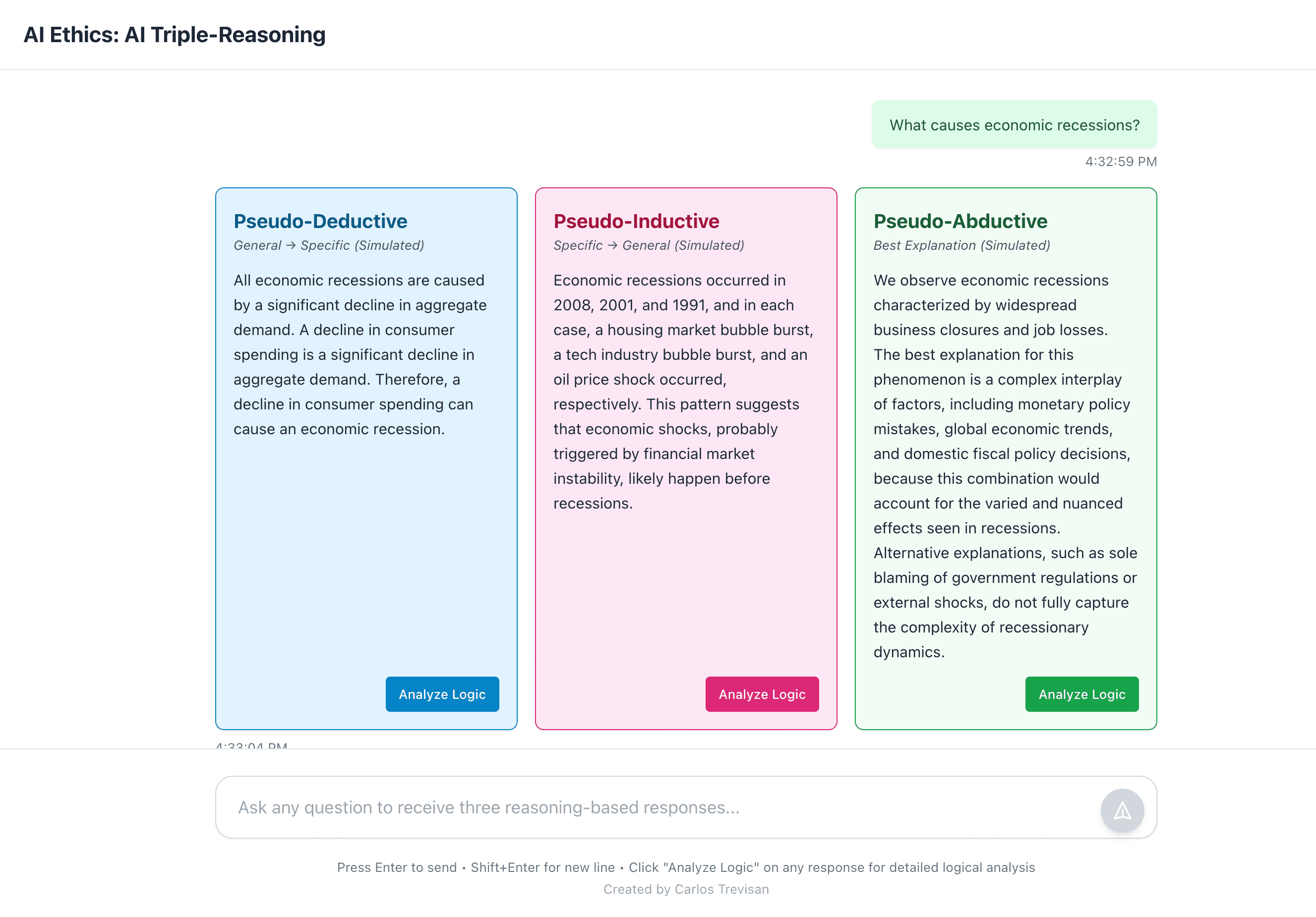 Triple-Reasoning Chat Analyzer preview